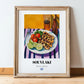 Souvlaki – Colorful Oil Painting, Greek Food Poster, in wooden frame leaning on the floor