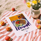 Souvlaki – Colorful Oil Painting, Greek Food Poster, unframed on coastal sand