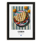 Gyros – Oil Painting, Greek Food Still Life, in sleek black frame