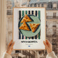 Spanakopita – on Striped Tablecloth, Greek Pastry Still Life, styled in a charming Paris street view
