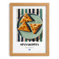 Spanakopita – on Striped Tablecloth, Greek Pastry Still Life, set in oak frame