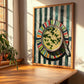 Avgolemono Soup – on Striped Tablecloth, Greek Food Wall Decor, clean layout with no caption