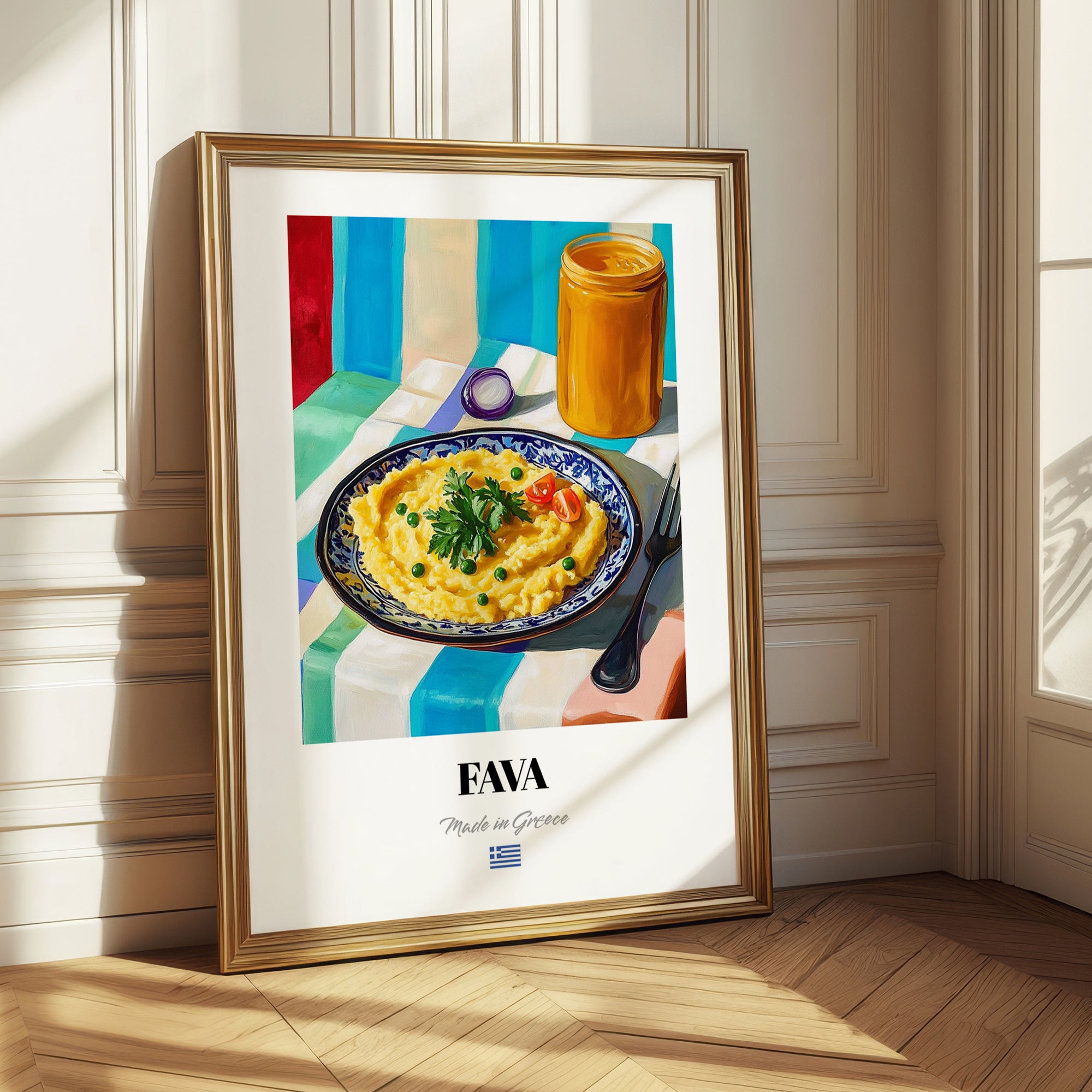 Fava – Colorful Oil Painting, Greek Food Wall Decor