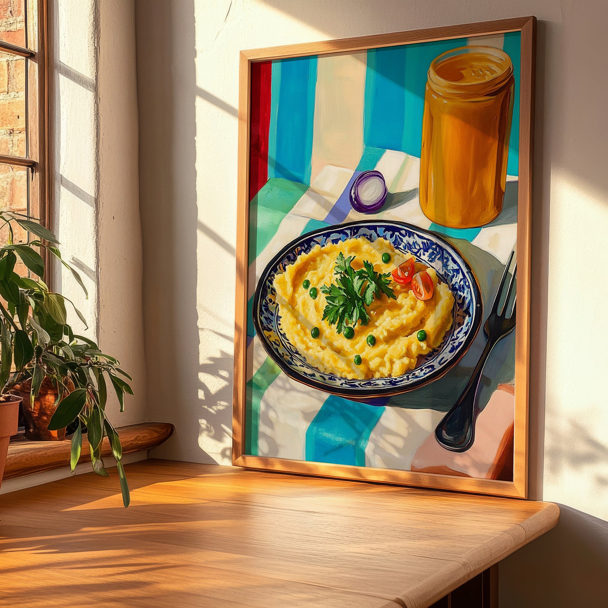 Fava – Colorful Oil Painting, Greek Food Wall Decor, clean layout with no caption
