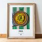 Fava – on Striped Tablecloth, Greek Food Wall Decor, in wooden frame leaning on the floor