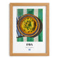 Fava – on Striped Tablecloth, Greek Food Wall Decor, set in oak frame
