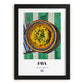 Fava – on Striped Tablecloth, Greek Food Wall Decor, in sleek black frame
