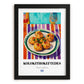 Kolokithokeftedes – Oil Painting, Greek Food Illustration, in sleek black frame