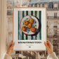 Kolokithokeftedes – on Striped Tablecloth, Greek Food Illustration, styled in a charming Paris street view