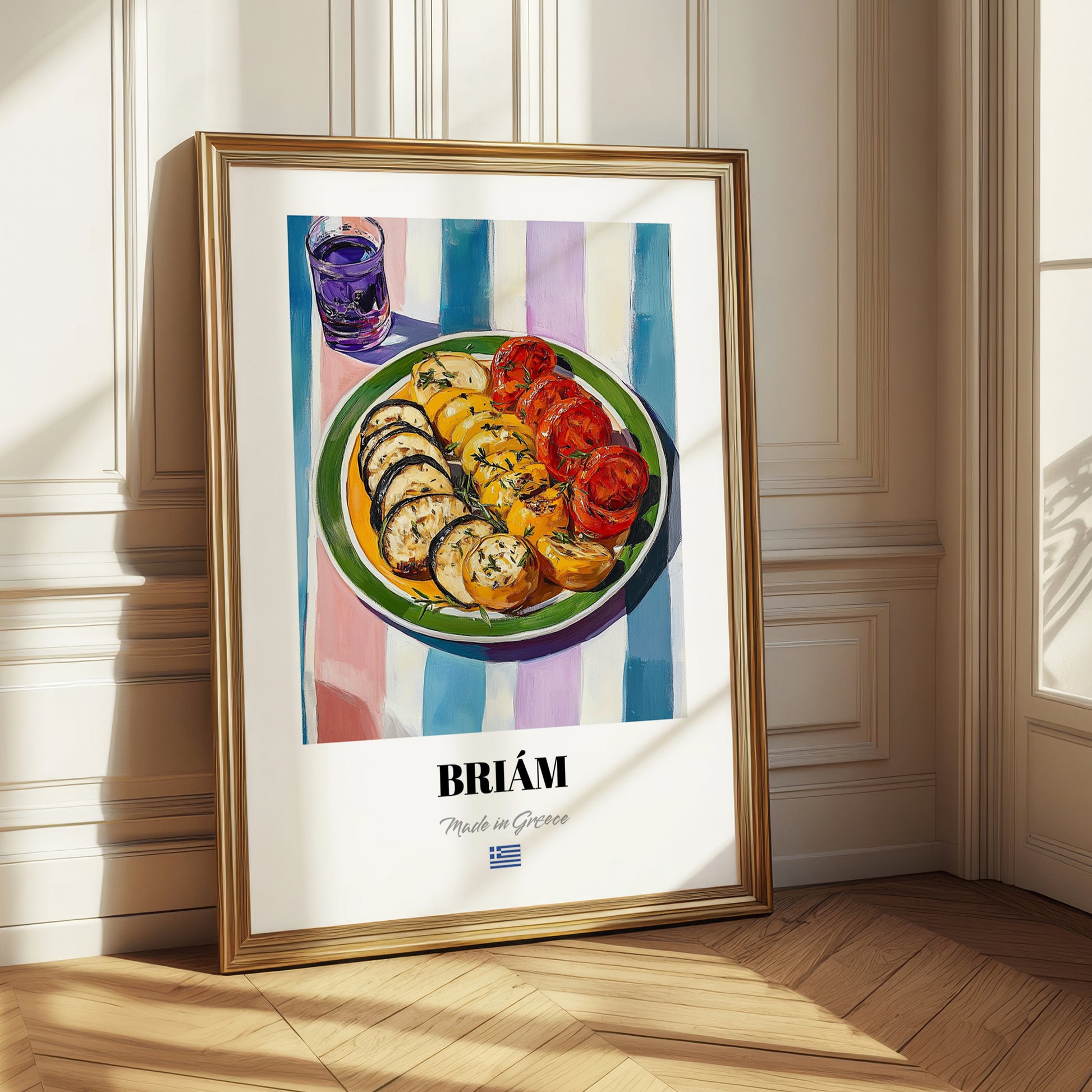 Briám – Colorful Oil Painting, Greek Food Wall Decor