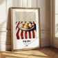 Pączki – on Striped Tablecloth, Polish Pastry Wall Decor 