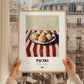 Pączki – on Striped Tablecloth, Polish Pastry Wall Decor, styled in a charming Paris street view