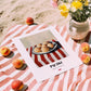 Pączki – on Striped Tablecloth, Polish Pastry Wall Decor, unframed on coastal sand