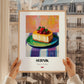 Sernik – Colorful Oil Painting, Polish Dessert Illustration, styled in a charming Paris street view