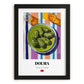 Dolma – on Striped Tablecloth, Turkish Food Wall Decor, in sleek black frame