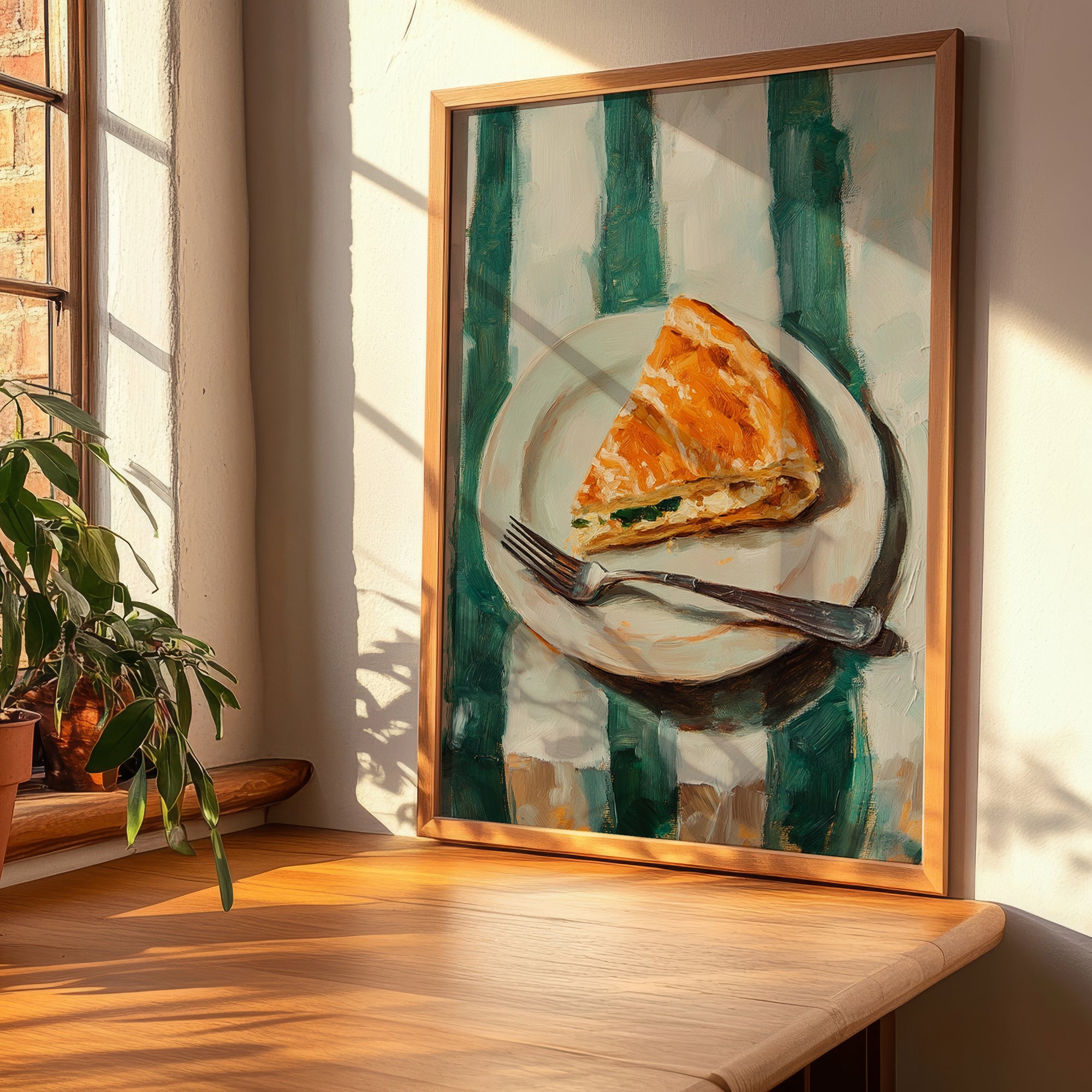 Börek – on Striped Tablecloth, Turkish Pastry Wall Poster, clean layout with no caption