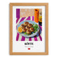 Köfte – Colorful Oil Painting, Turkish Food Painting, set in oak frame