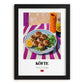 Köfte – Colorful Oil Painting, Turkish Food Painting, in sleek black frame