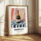 Prosecco – on Striped Tablecloth, Italian Wine Illustration