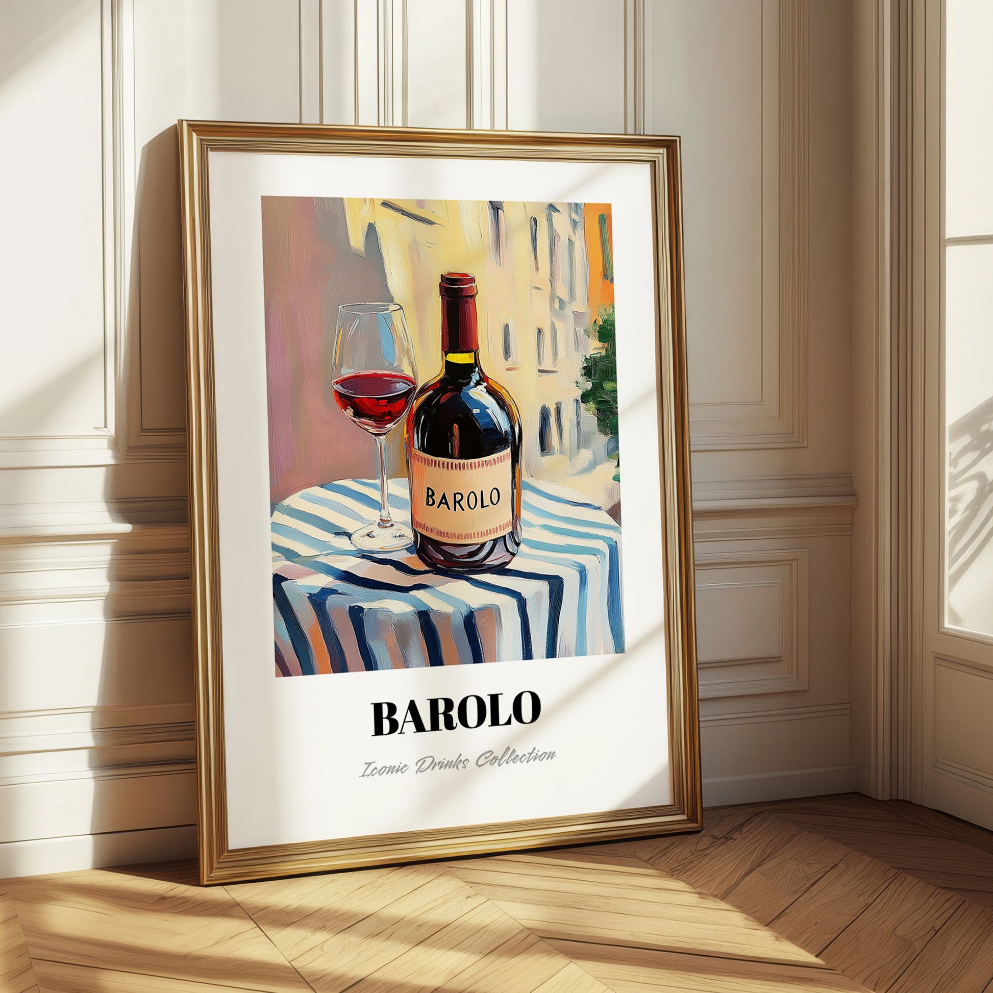 Barolo – Italian Café on the Corner, Italian Wine Illustration