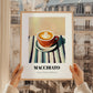 Macchiato – on Striped Tablecloth, Italian Coffee Print, styled in a charming Paris street view