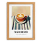 Macchiato – on Striped Tablecloth, Italian Coffee Print, set in oak frame