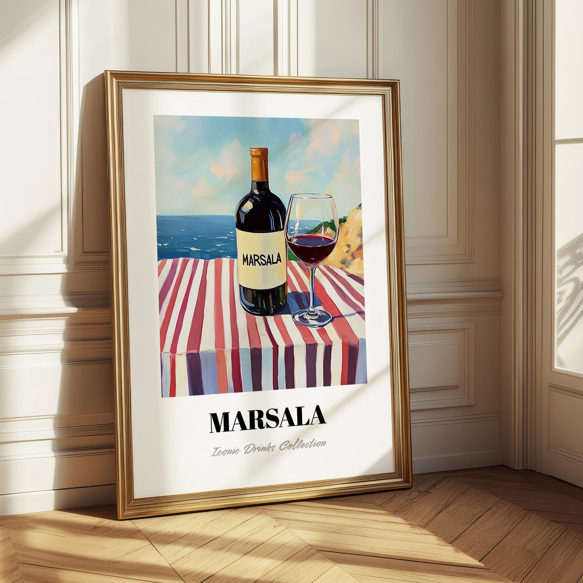 Marsala – Italian Seaside Scene, Italian Wine Poster