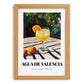 Agua De Valencia – Spanish Garden Café Scene, Spanish Cocktail Still Life, set in oak frame