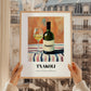 Txakoli – on Striped Tablecloth, Spanish Wine Still Life, styled in a charming Paris street view