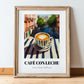 Café Con Leche – Spanish Outdoor Café Scene, Spanish Coffee Wall Decor, in wooden frame leaning on the floor