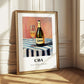 Cava – on Striped Tablecloth, Spanish Wine Wall Illustration