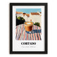 Cortado – Spanish Street Café Scene, Spanish Coffee Art, in sleek black frame