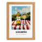 Albariño – Spanish Hilltop Table Scene, Spanish Wine Wall Art, set in oak frame