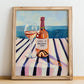 Côtes De Provence Rosé – French Coastal Table, French Wine Painting, no-text version framed in wood