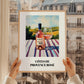 Côtes De Provence Rosé – French Hilltop Café Scene, French Wine Print, styled in a charming Paris street view