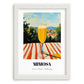 Mimosa – French Seaside Scene, French Cocktail Art, placed in minimal white frame