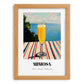 Mimosa – French Coastal Table, French Cocktail Poster, set in oak frame
