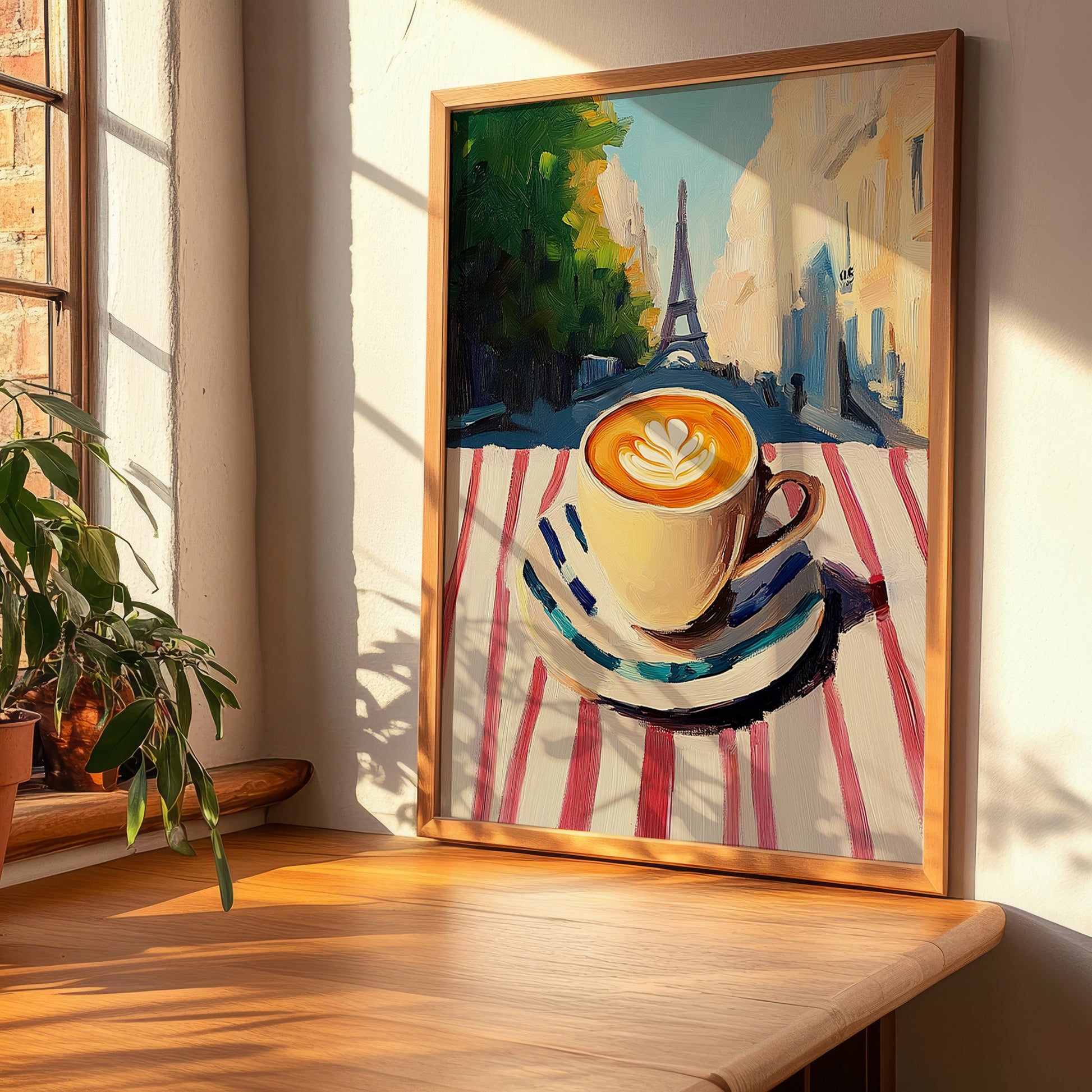 Café Au Lait – French Urban Café Scene, French Coffee Poster, clean layout with no caption