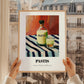 Pastis – on Striped Tablecloth, French Spirit Illustration, styled in a charming Paris street view
