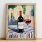 Saint-émilion – French Urban Café Scene, French Wine Wall Decor, no-text version framed in wood