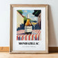 Monbazillac – French Urban Café Scene, French Wine Wall Art, in wooden frame leaning on the floor