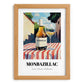 Monbazillac – French Urban Café Scene, French Wine Wall Art, set in oak frame
