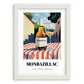 Monbazillac – French Urban Café Scene, French Wine Wall Art, placed in minimal white frame