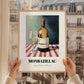 Monbazillac – on Striped Tablecloth, French Wine Wall Decor, styled in a charming Paris street view