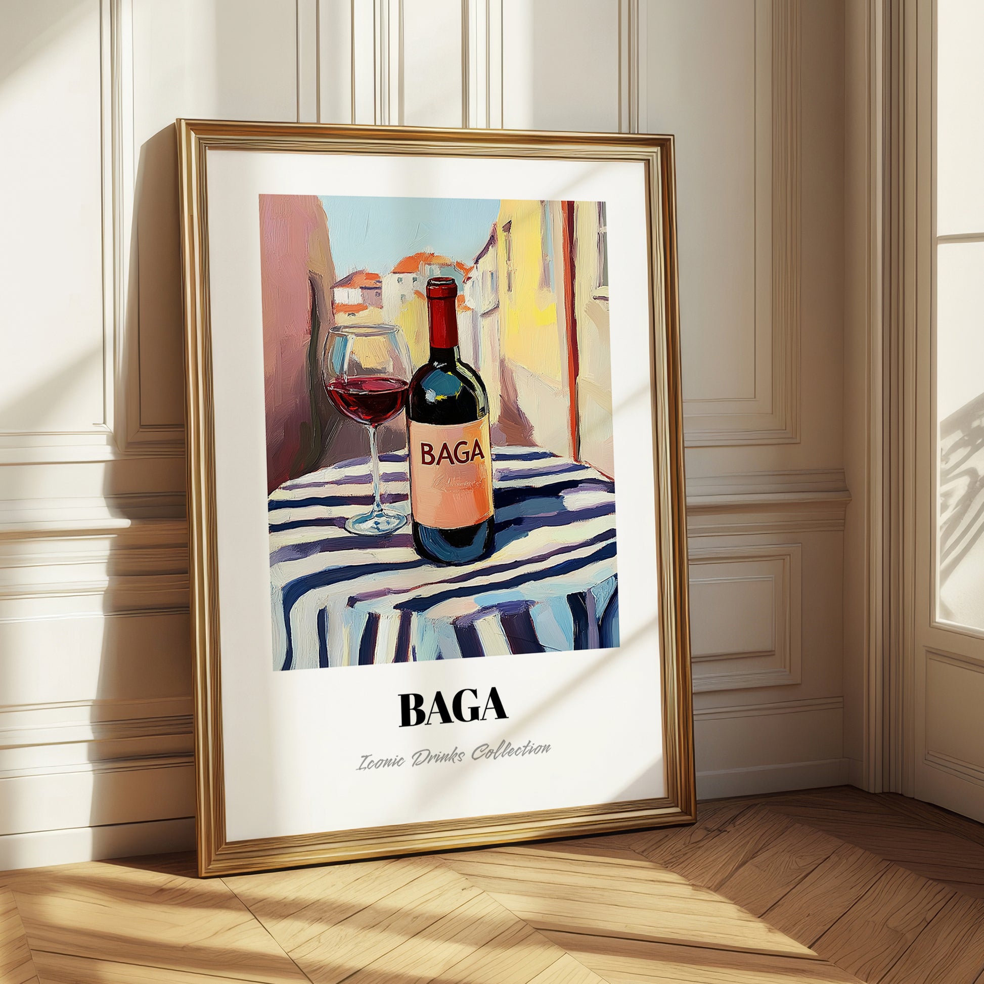 Baga – Portuguese Café on the Corner, Portuguese Wine Painting