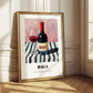 Baga – on Striped Tablecloth, Portuguese Wine Illustration
