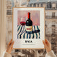 Baga – on Striped Tablecloth, Portuguese Wine Illustration, styled in a charming Paris street view