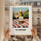 Alvarinho – Portuguese Hillside Café View, Portuguese Wine Wall Illustration, styled in a charming Paris street view