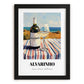 Alvarinho – Portuguese Seaside Scene, Portuguese Wine Illustration, in sleek black frame