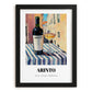Arinto – Portuguese Outdoor Café Scene, Portuguese Wine Still Life, in sleek black frame